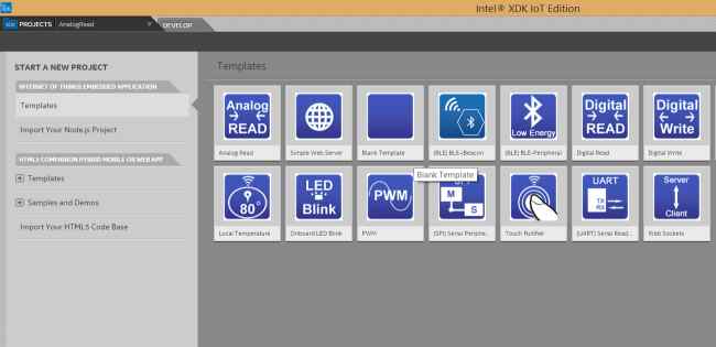 Select a blank Node.JS Template